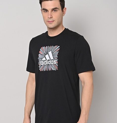 Adidas Men's Black Graphic Logo Crew Neck T-Shirt — main product image